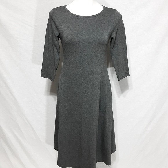NWT Missky XS Charcoal Gray Jersey Midi Dress, Casual, Relaxed, Weekend Vibe - Picture 1 of 5